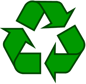 recycling symbol icon outline solid dark green 300x293